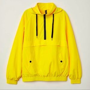H&M Bright Yellow Half Zip Windbreaker Size XS